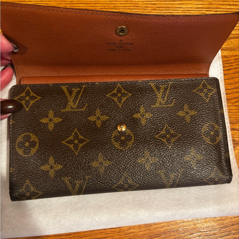 LOUIS VUITTON Sarah Wallet Monogram Porte Tresor Etui Papiers Trifold Wallet 💝 - Picture 3 of 9